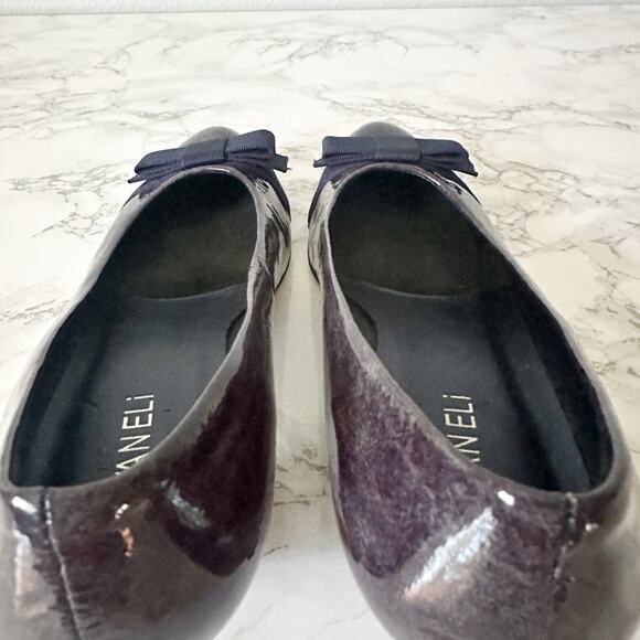 VANELI Narrow Marbled Navy Patent Leather Kitten Heels Women's Size 8.5 NARROW - Picture 5 of 12